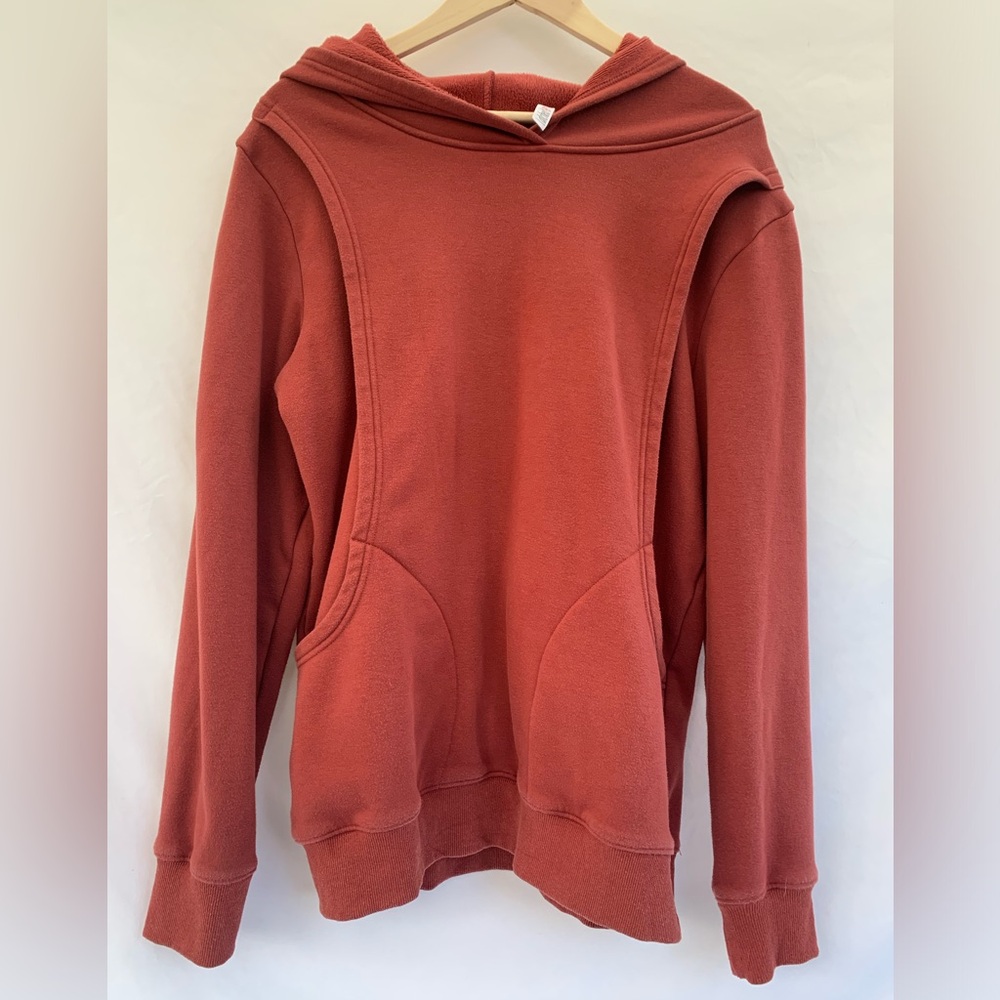 Latched Mama Rust Red Hooded Pullover Sweatshirt